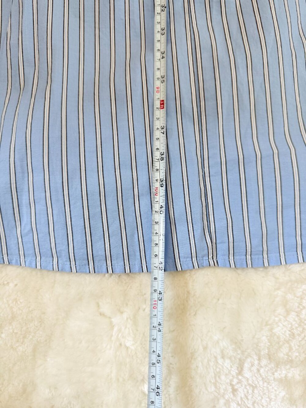 NWT Old Navy Blue Stripe Smocked Midi Dress Petite S Adjustable Straps Cotton - Picture 9 of 11